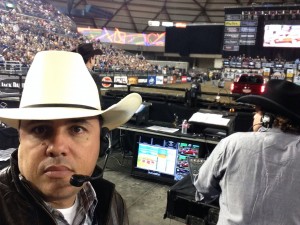 Membros da equipe da PBR Brasil acompanharam a produção de um evento da BFTS junto dos funcionários americanos. (Foto: Arquivo Pessoal/Adriano Andrade).